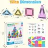 Magnetic Tiles Construction Set 42pcs Travel Toys for Kids Portable MINI Magnetic Building Blocks Montessori Toy Gift for Toddlers 3+ Years