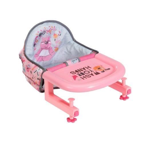 Vysoká židle pro panenku - BABY BORN - Připevňuje se na stůl - Hračka na předstírání - Růžová - Od 3 let