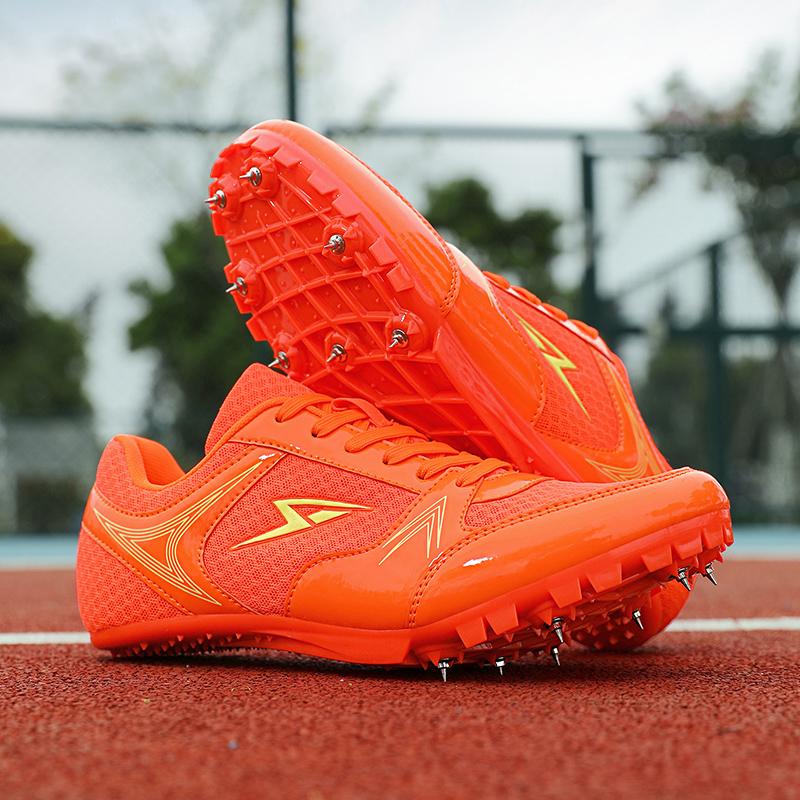 Men Women Athletic Shoes Track and Field Shoes Sprint Training Spikes Shoes Long Jump Sneakers Students Competition Sports Shoes