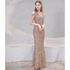 Waist fishtail dress 1011 new summer banquet temperament sexy fishtail heavy industry celebrity host evening dress