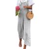 Women's Casual Summer Cotton Linen Loose Straight-Leg Overalls In Solid Colors