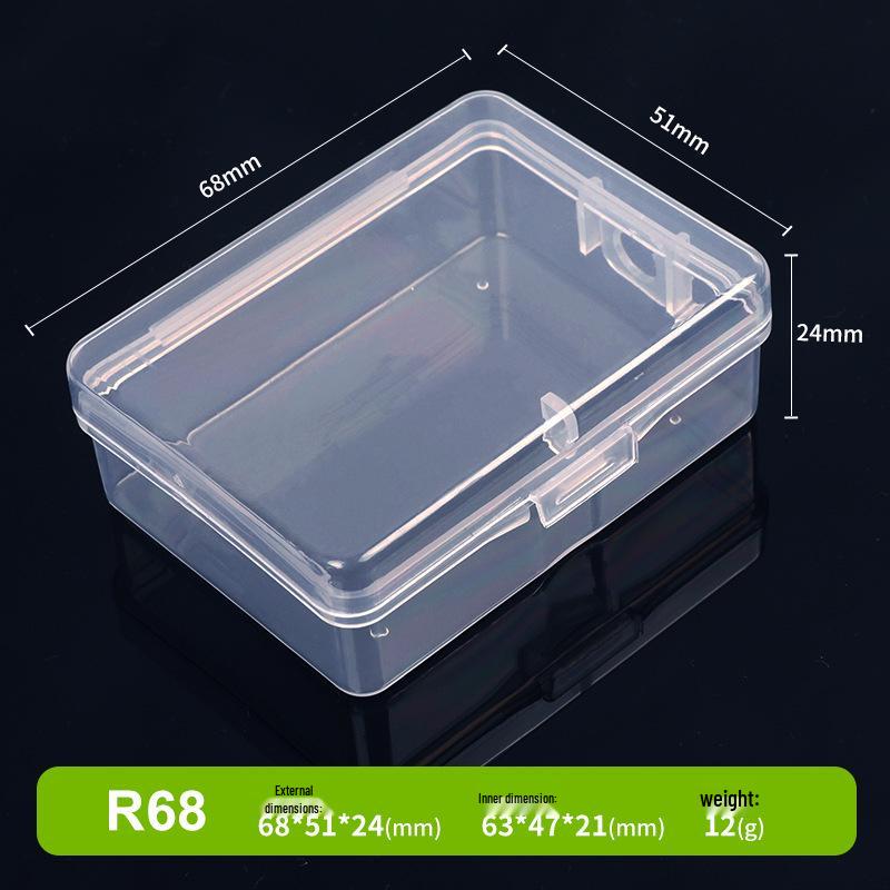 Clear PP Plastic Rectangular Storage Box with Lid for Jewelry, Ear Studs, or Fishing Accessories