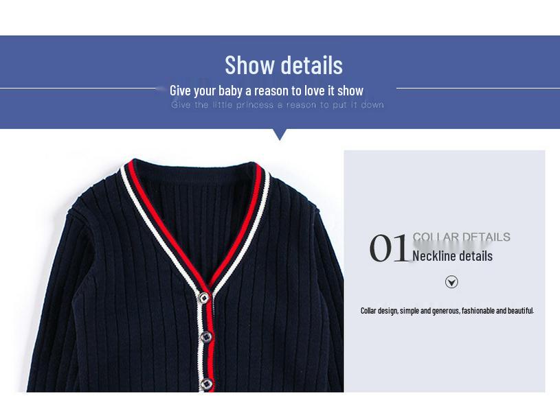 Kinder Frühling/Herbst 2025 Schuluniform-Set: Gestrickte Strickjacke, Pullover und Kindergarten-Outfit