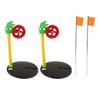 2Pcs Winter Ice Mini Fish Pole Wheel Flag Tackle Equipment Outdoor Winter River Floating Fishing Rod Flag