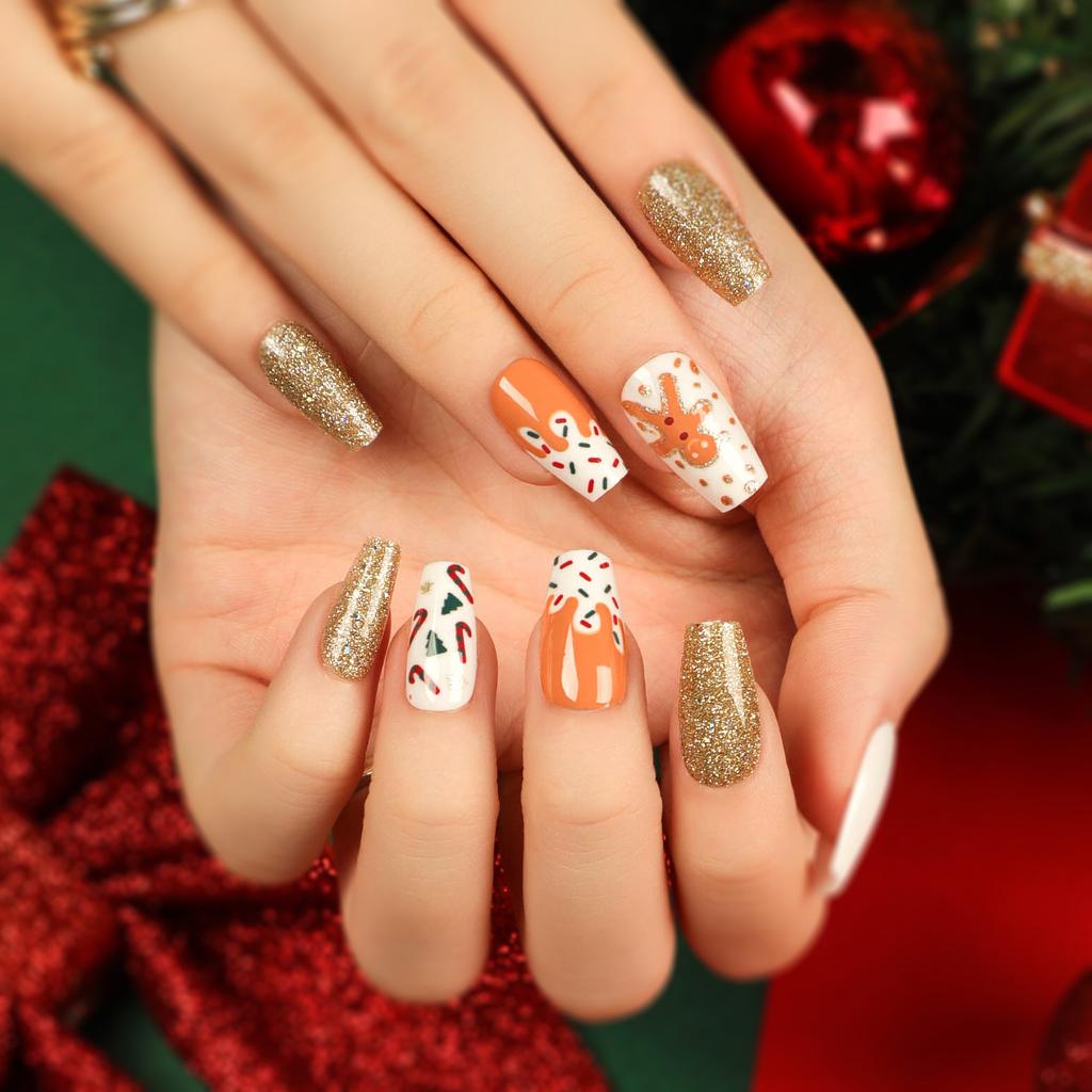 New Christmas Elk Nail Art Removable Wearable Nail for Ballet False Nail Products