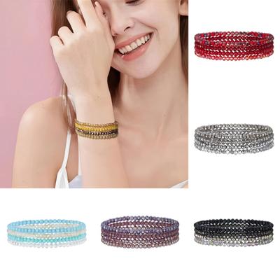 4 Stück/Set Strandarmband Feine Verarbeitung Nicht verblassend Stapelarmband Faux-Kristall Vielseitiges Armband