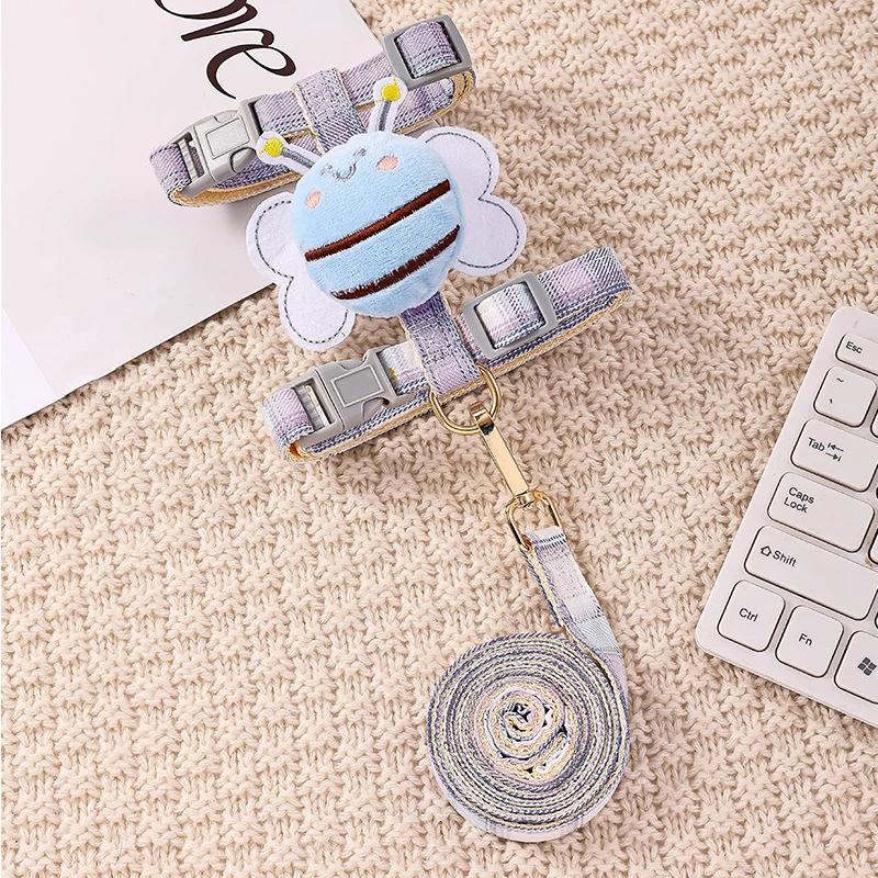 Adjustable Bunny Cat Dog Harness and Leash Set Walking Pet Harnesses for Small Animals Cats Rabbit Mascotas Accessories Supplies