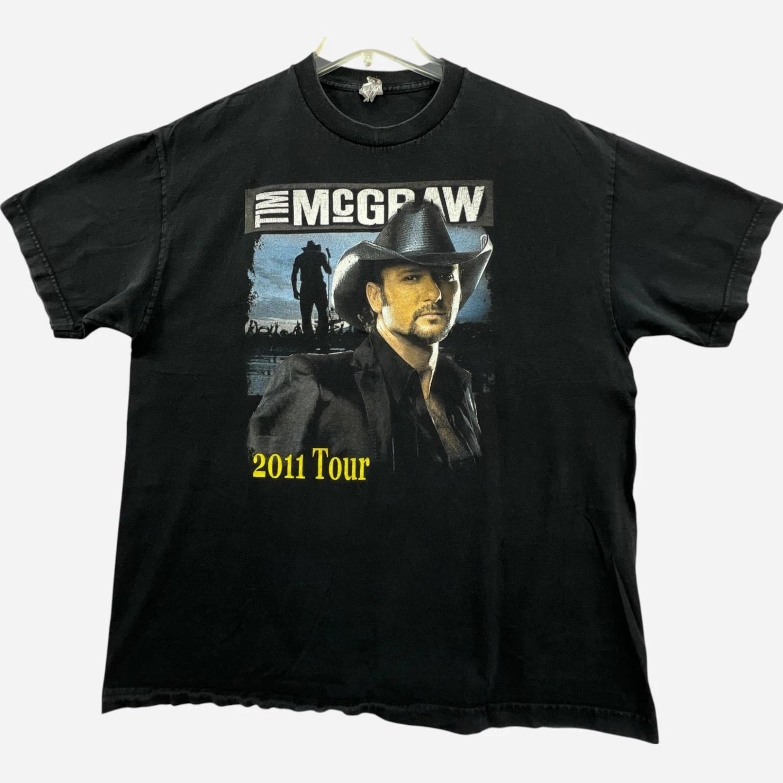 

Tim McGraw 2011 Concert Tour Band T Shirt Mens XL Black Luke Bryan Band Perry 4XL