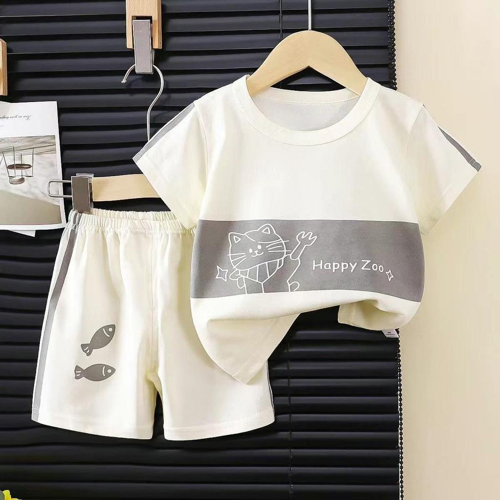 Zestaw T-shirtów w paski z krótkim rękawem dla dzieci - Letnia odzież w stylu koreańskim dla chłopców i dziewcząt