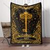 Multiple Sizes Ornate Golden Key Design Blanket Suitable for Home Bedroom Sofa Travel Camping Blanket Various Sizes for Gifts