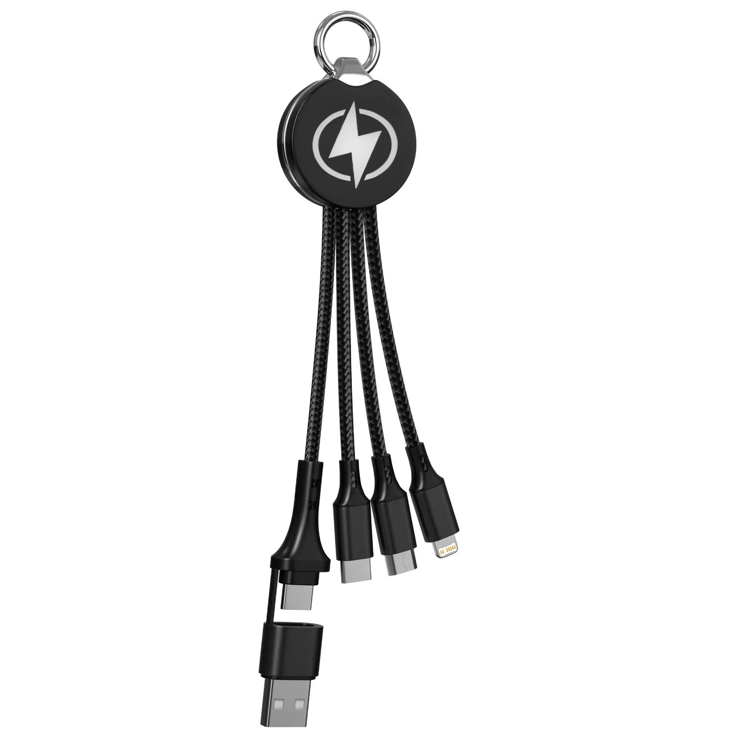 3 In 2 USB Fast Charging Cable Multi Charger Cord Nylon Braided Type C Micro IOS Charging Cable for iPhone Samsung