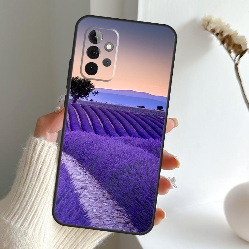 Lavender Purple Flowers Case For Samsung Galaxy A13 A33 A53 A06 A17 A56 A36 A26 A16 A15 A35 A55 A34 A54 A52 A12 A32