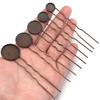 10pcs/lot Metal Hairpin Hair Clips Antique Bronze Cabochon Blank Base Setting Bezel Tray For DIY Jewelry Making Hair Accessories