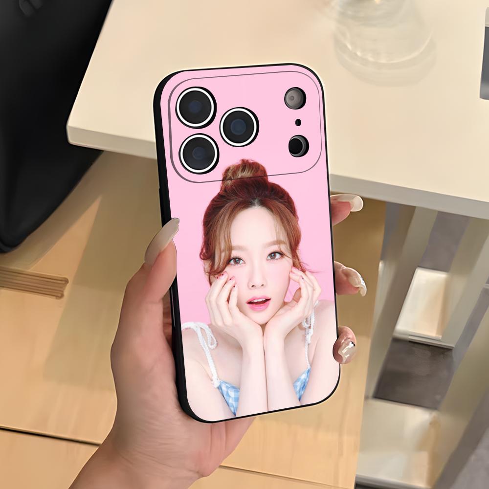 Singer Taeyeon Girl Phone Case For IPhone 17 Air 16 E Pro Max 15 14 13 Mini 12 Pro 11 Max Plus Black Soft Shell