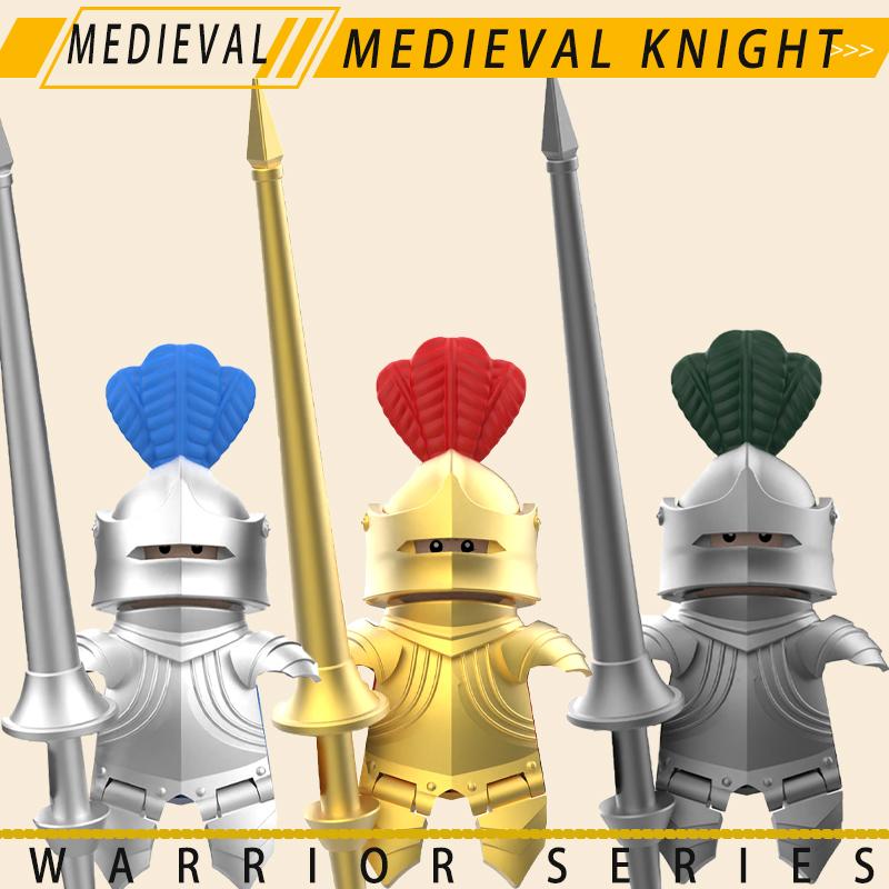Medieval Military Knights Series Building Blocks Castle Army Soldier Figures Shield Sword Accessories Warrior Bricks Gifts Toys