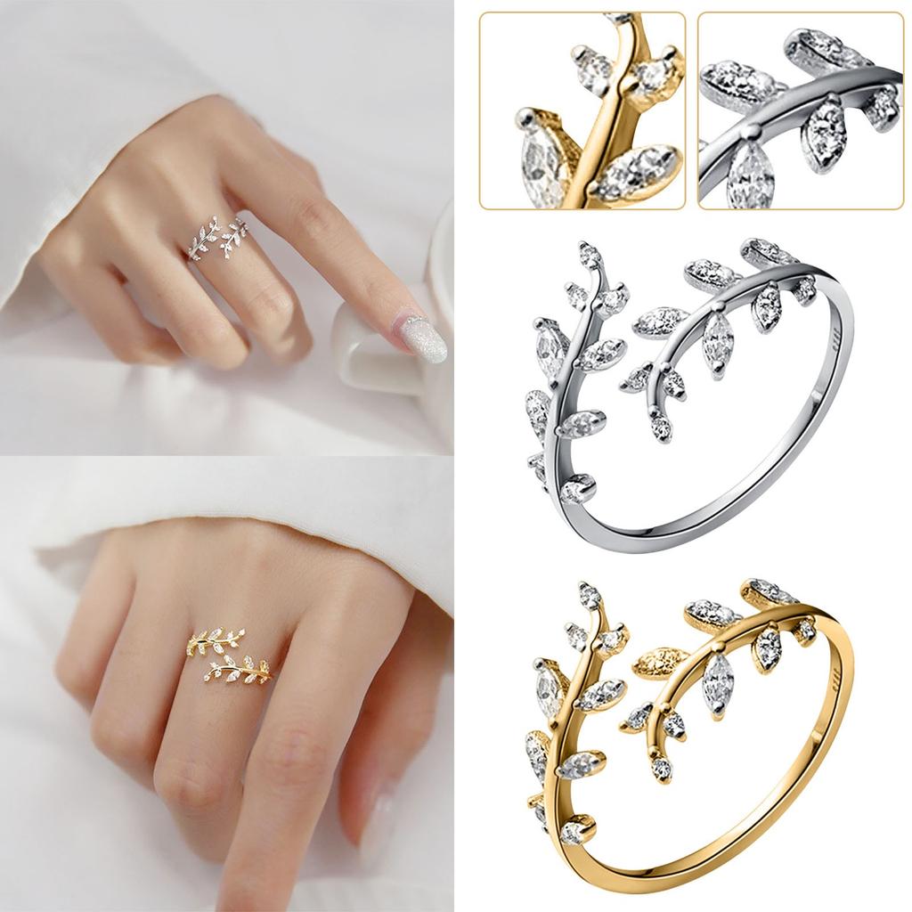 Ladies Fashion Temperament Open Zircon Ring Holiday Commemorative Gift