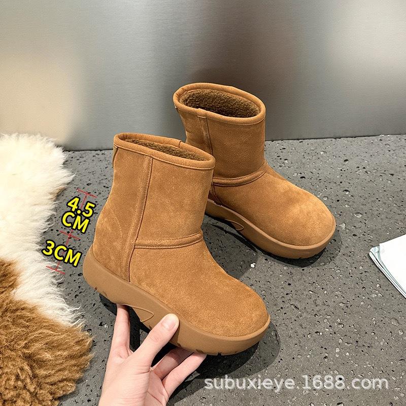 Snow boots women's winter velvet thickened waterproof sub-zero thick-soled casual short boots tide