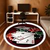 1pc Poker Chips Cards Round Chair mat office Area Rug - Non-Slip, Floor Mat for Office, Bedroom, and Indoor Decor p127217