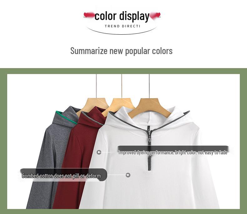 Women's Slimming Cotton Hooded Long Sleeve T-shirt - Stylish for Spring to Winter