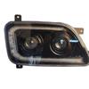 Compatible with Beiben 80B: LED Headlight Assembly V3MT, Dual-Lens, Super Bright, Smoked Design.