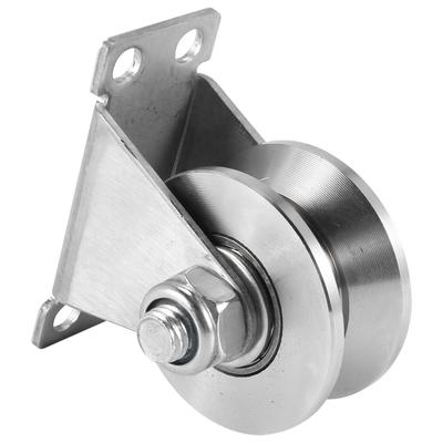 Fresh 1-Pack V-Type Stainless Steel Pulley Block Mute Bearings Groove Sliding Roller Track Wheel