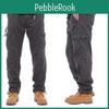Cotton Casual Pants Mens Overalls Elastic Waist Large Size Multipocket Loose Trousers Construction Site Pants