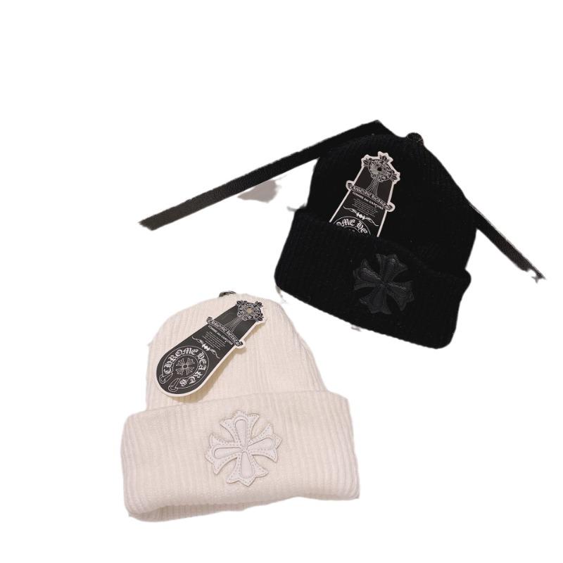 Korean version of Internet celebrity cross knitted hat, autumn and winter warm soft waxy wool hat, youth versatile