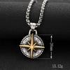Titanium Steel Compass Retro Necklace Necklace Accessories Retro Titanium Steel Punk Pendant Men's Pendant