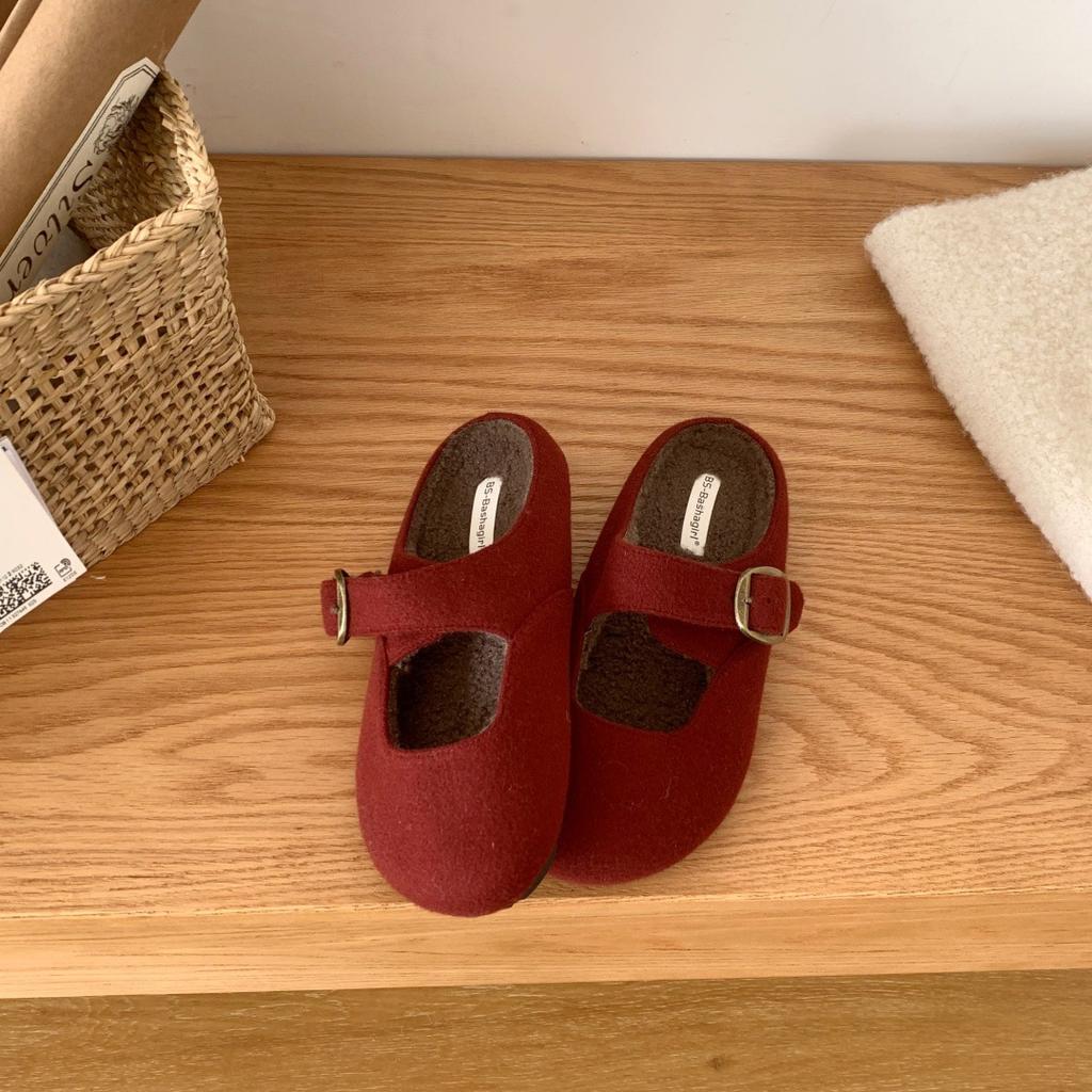 2025 Autumn and Winter New Retro Birkenstock Half-drag Women's Korean Version Niche Bag Head Slippers Soft Sole One Pedal Mill Shoes Tide