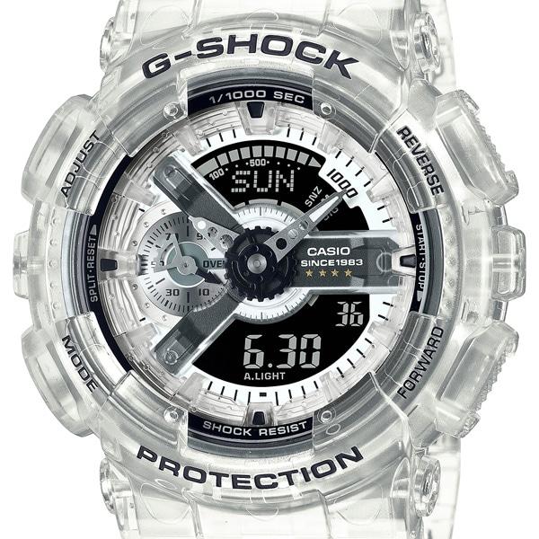 Casio G-Shock 40. výročí Série Clear Skeleton, GMA-S114RX-7AJR, Průhledné hodinky řady S, Voděodolné do 20 ATM, Odolné proti nárazu, Zcela nové