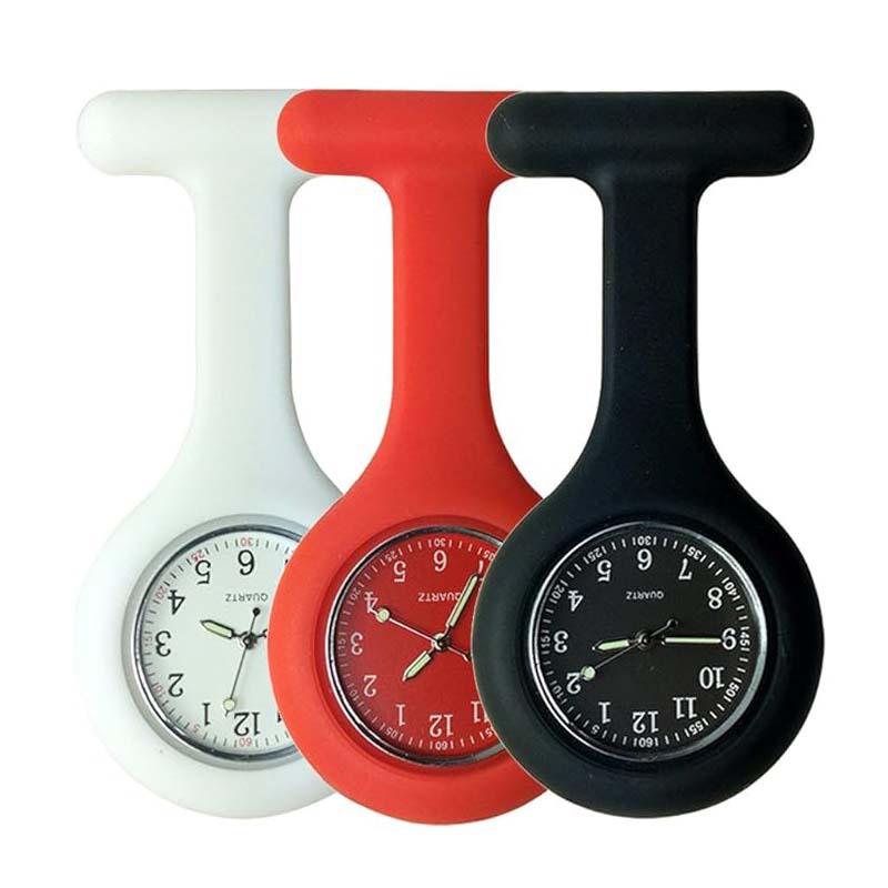 Luminous Silicone Nurse Pendant Watch with Color Dial for Hospital Use