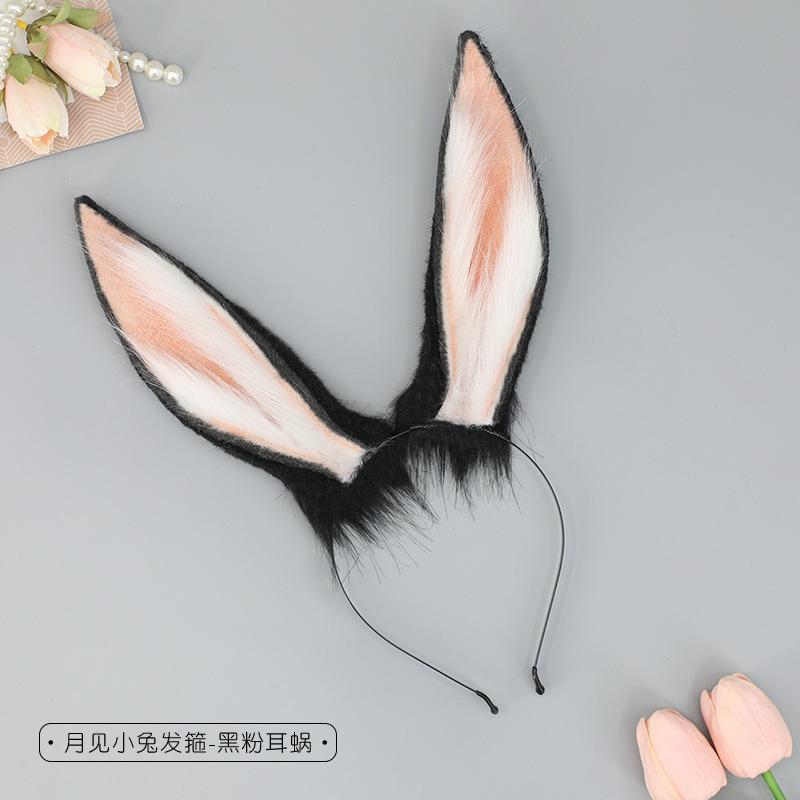 Cute Plush Rabbit Ears Headband Comic-Con Cosplay Props Animal Ears Headdress Beast Tail Simulation Rabbit Tail