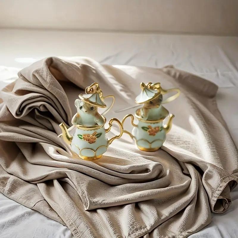 Funny Enamel Cartoon Chipmunk French Teapot Earrings For Women Accessories Style Jewelry Woman Charm