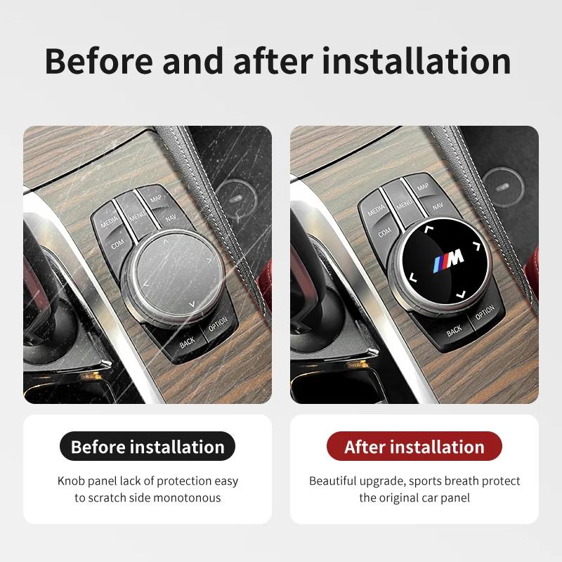 Car Sticker 2025 Hot Car Multimedia Knob Button Cover Rotary Sticker Cars Accessories For BMW Performance E46 E90 G11 F10 F30 G0