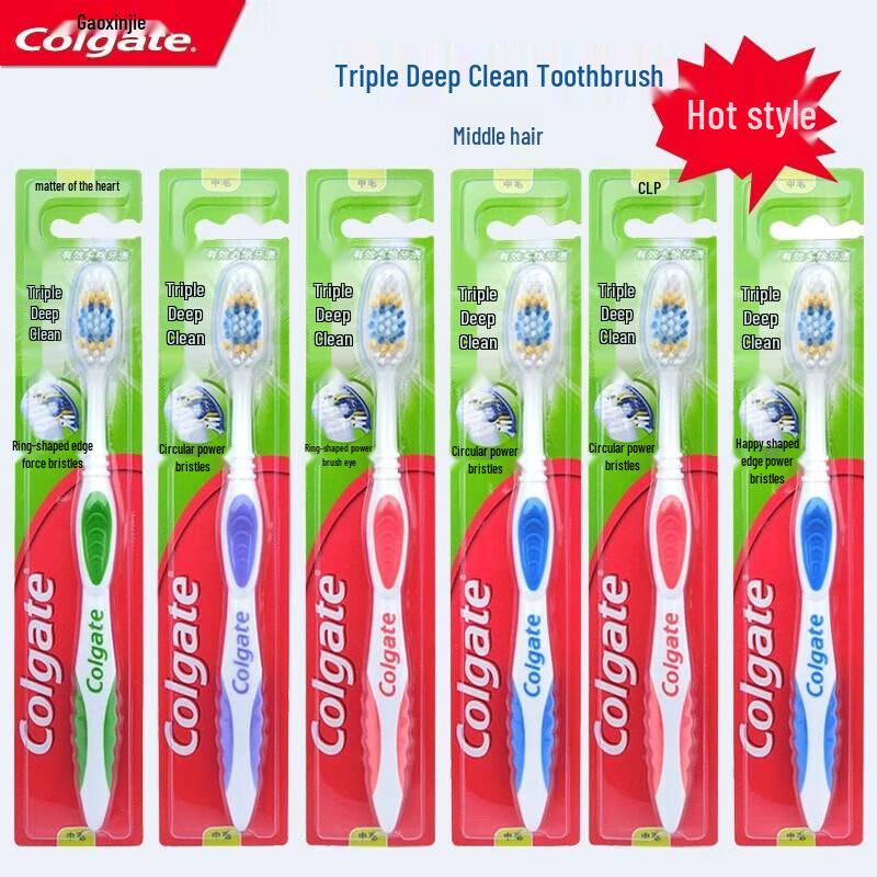 Colgate Triple Deep Clean Soft Bristle Toothbrush - 6 Pack