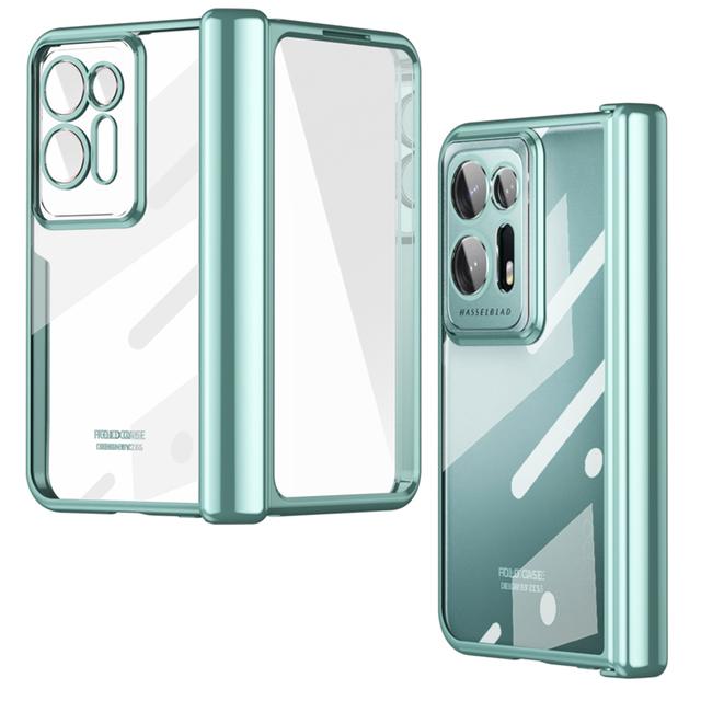 

Капа для Oppo Find N2, чехол на петлях, прозрачный, полная защита, стекло переднего экрана, прозрачная HD-обложка для чехлов Find N2 5g For OPPO Find N2 зелёный