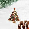 Fashionable Unique Christmas Tree Rhinestone Studded Breastpin Cartoon Ornament Brooches Christmas Gifts for Women Girls