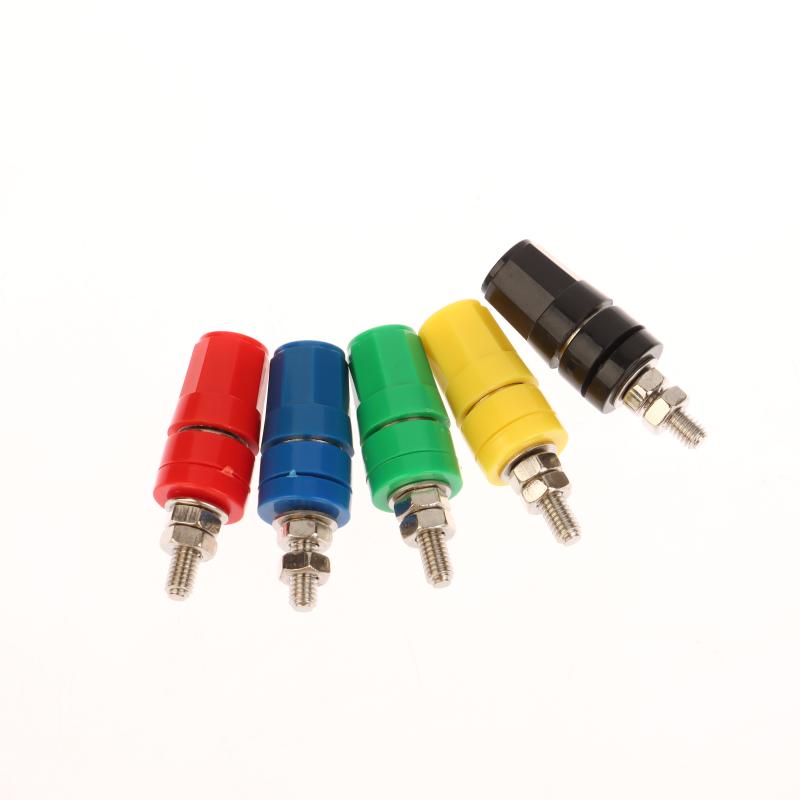 10Pcs/set M4X36 Pure Copper Terminal 4MM Banana Jack Socket 20A Binding Post Banana Plug Connector Colorful