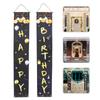 Birthday Party Decor Door Front Banner Decoration for Hanging Oxford Cloth Happy