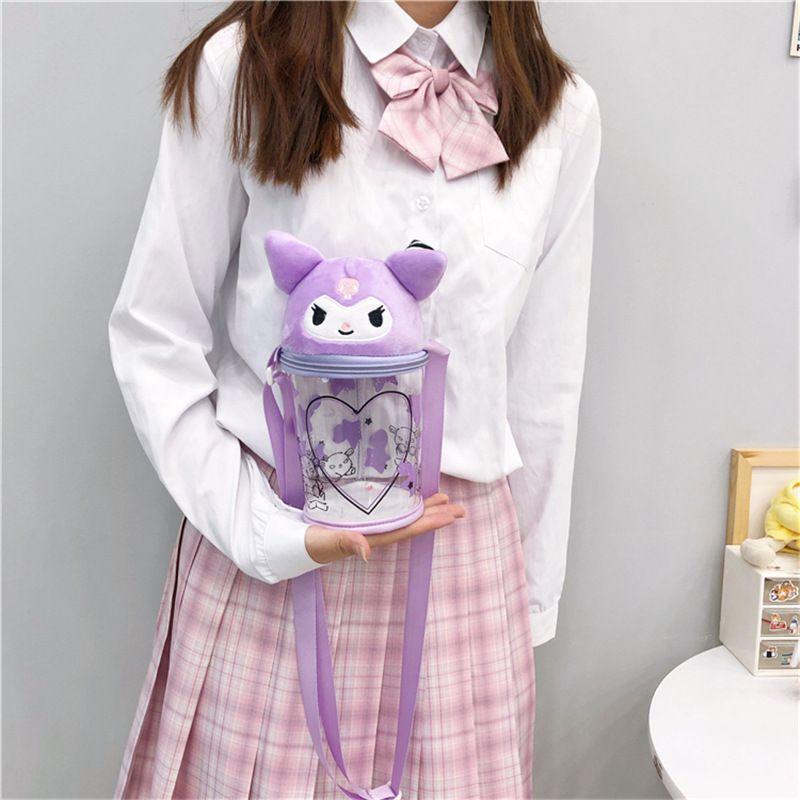 Kuromi Transparent Messenger Bag With Wide Shoulder Strap Cute And Sturdy Design For Stadiums