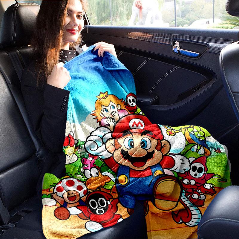 1pcSuper Mario Plush Blanket - Soft and Comfortable for All Seasons, Makes a Great Gift!B0607m
