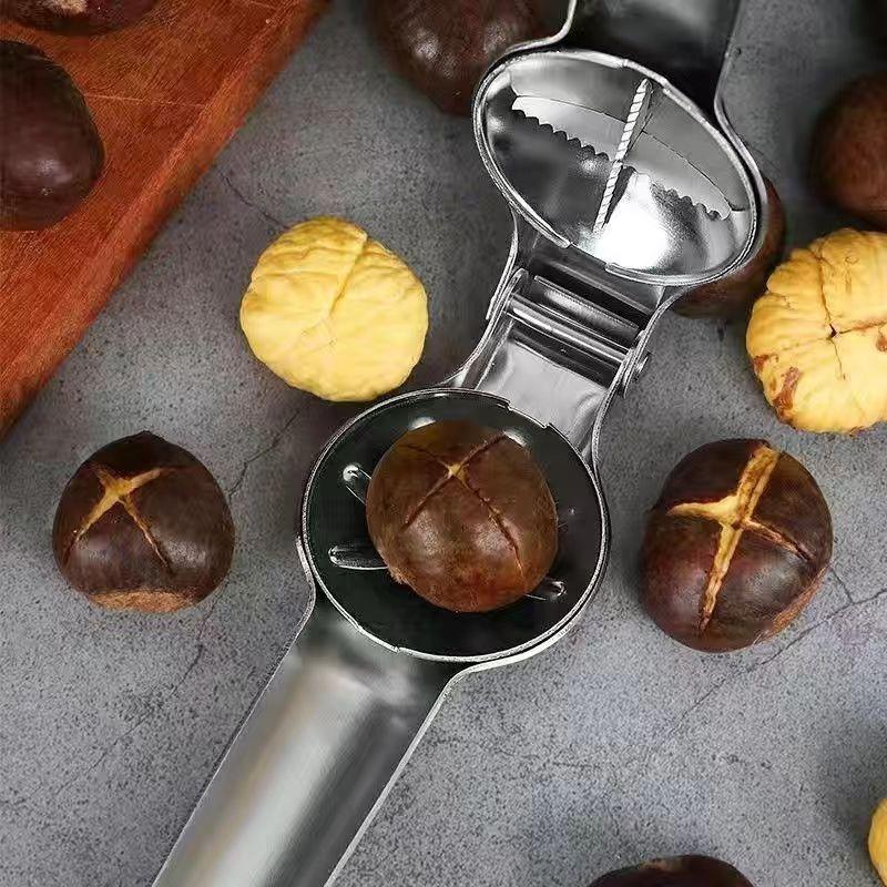 High Quality Stainless Steel Two in One Chestnut Machine Kitchen Tool with Dry Bottle Opener Sheath and Cutter Function