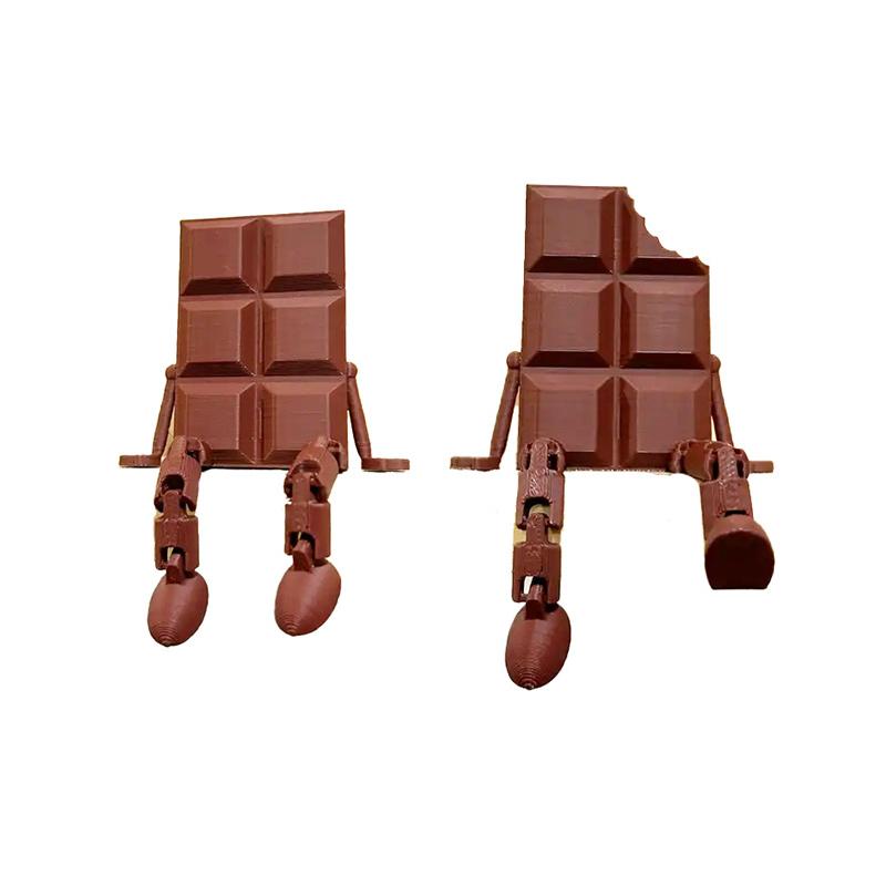 Simulation Chocolate People 3D Printed Toys Joints Movable Home Office Decor Ornaments Funny Chocolate Action Figure Toy Model