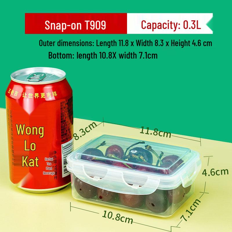 0.3L Transparent Rectangular Plastic Storage Box with Secure Lid for Food and Samples