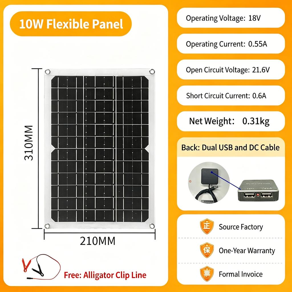 GOKKCL Balkonkraftwerk 200W / 100W Flexibles Solarpanel IP68 Solarzelle Solarladeger Photovoltaik Off-Grid für Wohnmobil 4