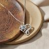KNN-1321 Women's Luxury World Cup Football Heart & Infinite Symbol Necklace, Non-Fading Clavicle Chain