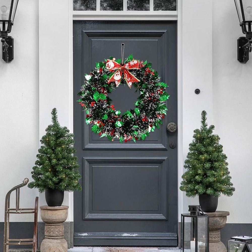 Handmade Christmas Color Strip Wreath Colorful Christmas Decoration Wreath  Indoor