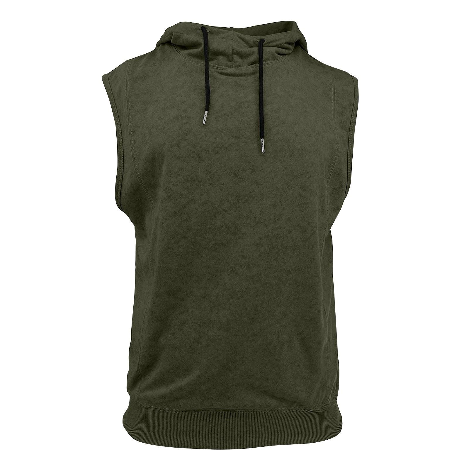 

Мужская модная потертая безрукавка с цветочным принтом и капюшоном L зелёный