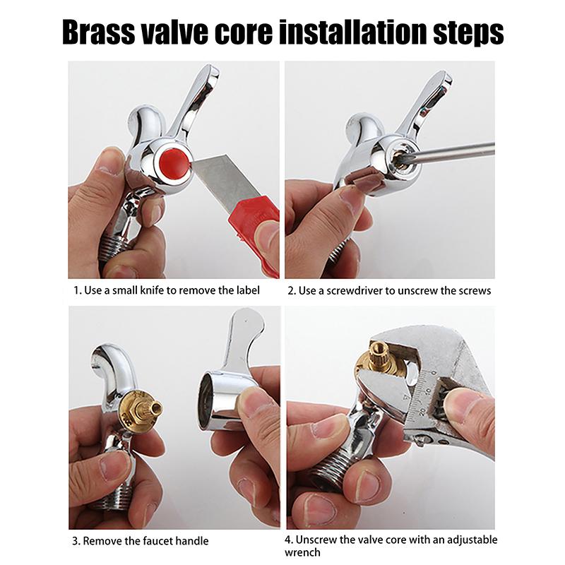 1/2 ks ve směru nebo proti směru hodinových ručiček univerzální náhradní kohoutkové ventily mosazná keramická disková kartuše vnitřní kohoutkový ventil pro koupelnu