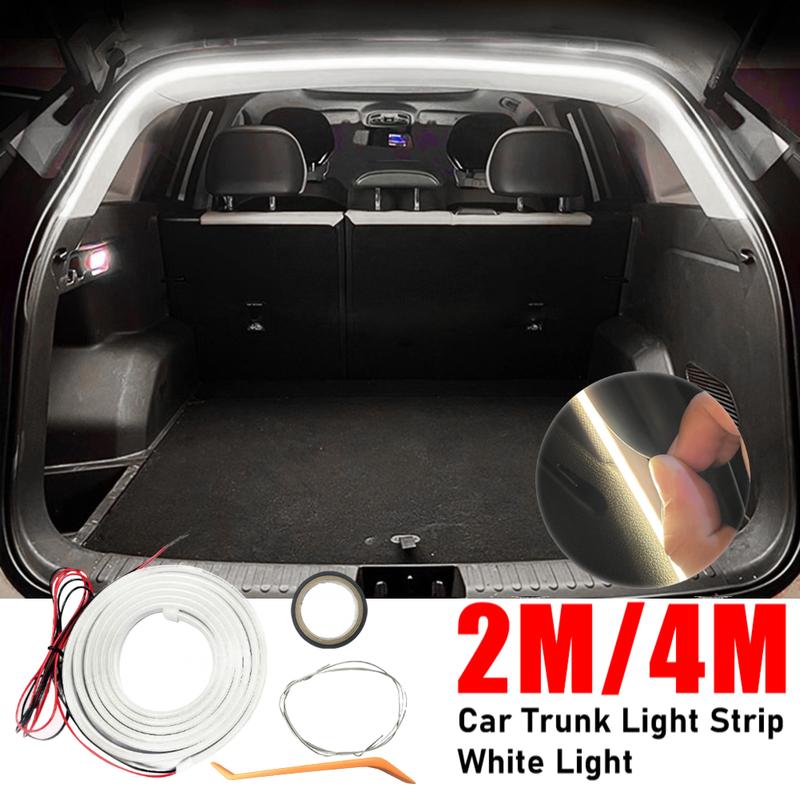 2/4M LED Car Trunk Light Strip No Drilling Dynamic Flowing Light Strip Car Trunk Ambient Lighting Strip for Truck Trunk Decor